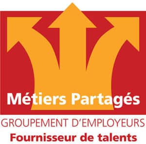 Logo de Métiers Partagés, groupement d'employeurs, utilisant Winlassie pour la gestion des talents.